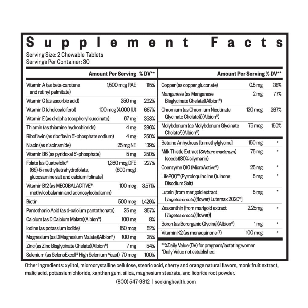 Prenatal Essentials masticable (anteriormente prenatal óptimo), 60 tabletas - Buscando salud