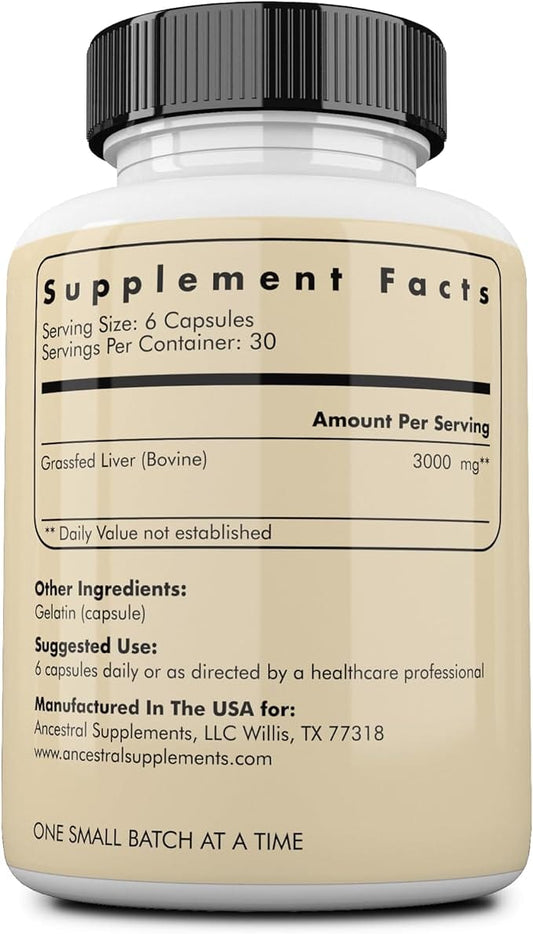Grassfed Beef Liver, 180 capsules - Ancestral Supplements