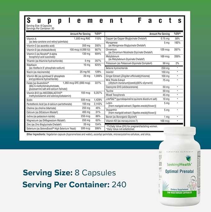 Optimalne prenatalne - 240 vegetarijanskih kapsula - traženje zdravlja