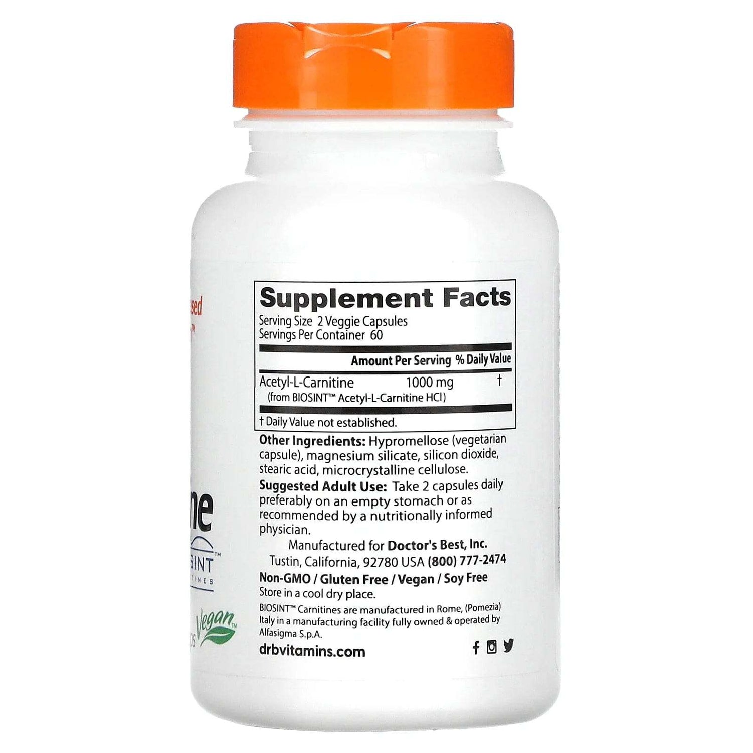 Acetil-l-carnitina con carnitine biosint, 500 mg, 120 capsule-Il meglio del medico
