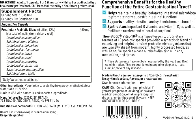 Vital -10, 100 kapsula - Klaire Labs (SFI Health)