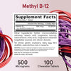 Метил В12 500mcg, аромат на череша, 100 таблетки - формули за джароу