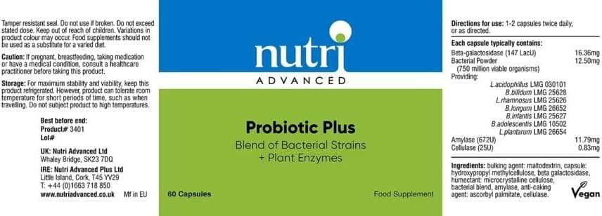 Probiotic Plus 60 Capsules - Nutri Advanced