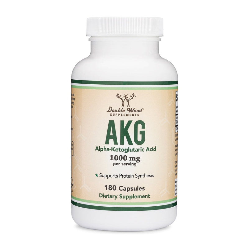 Double Wood Alpha-Ketoglutaric Acid (AKG) - 180 x 500 mg capsules - Welzo