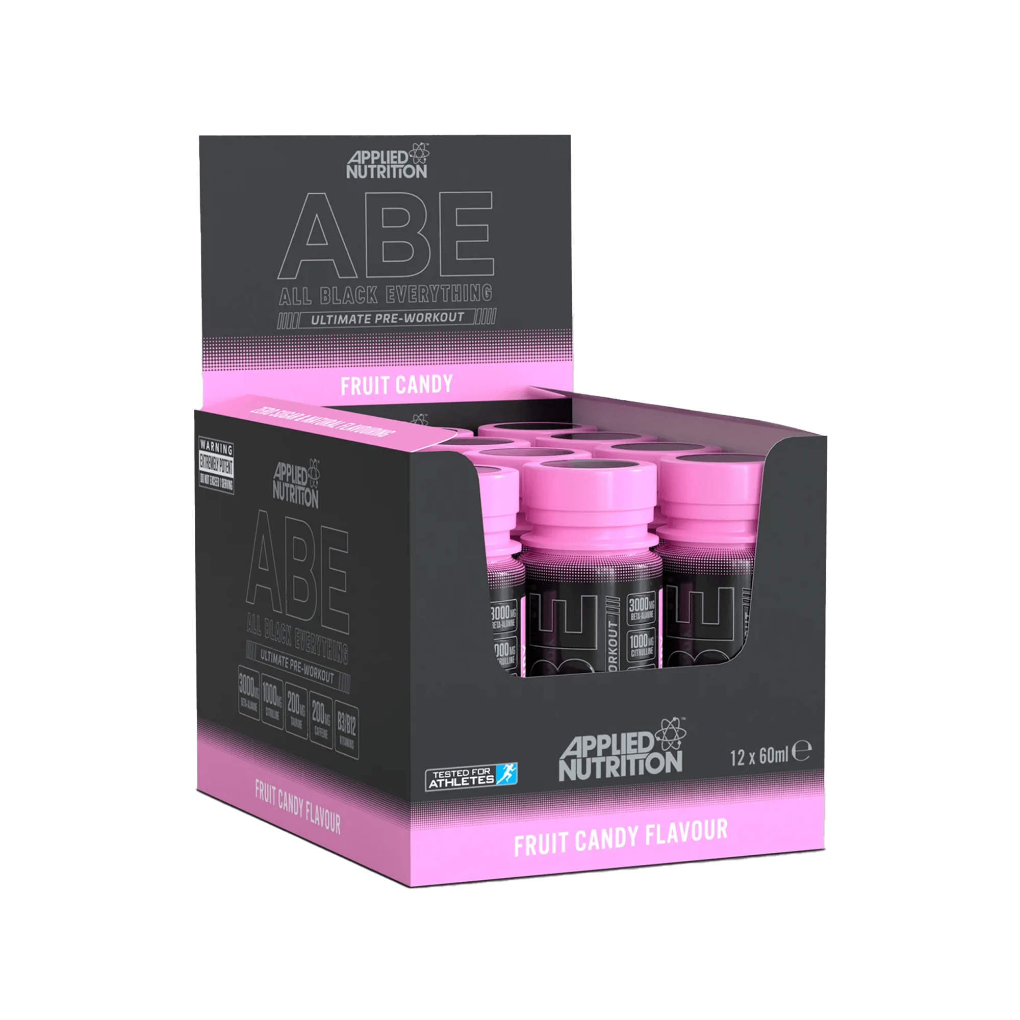 Applied Nutrition ABE (All Black Everything) Shots 12x60ml Fruit Candy