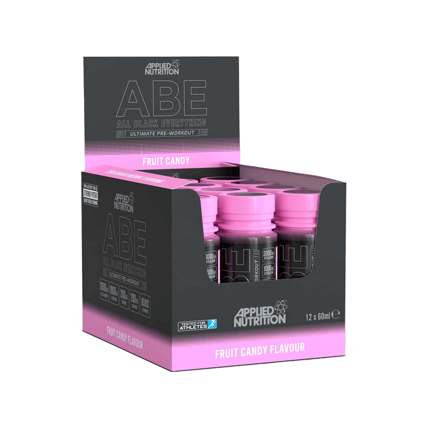Applied Nutrition ABE (All Black Everything) Shots 12x60ml Fruit Candy