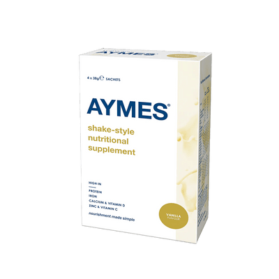 Aymes Powdered Shake Vanilla Flavour 4 x 38g Sachets - welzo