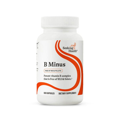 B -Minus - B12 y Folato sin folato - 100 Cápsulas vegetarianas - Buscando salud