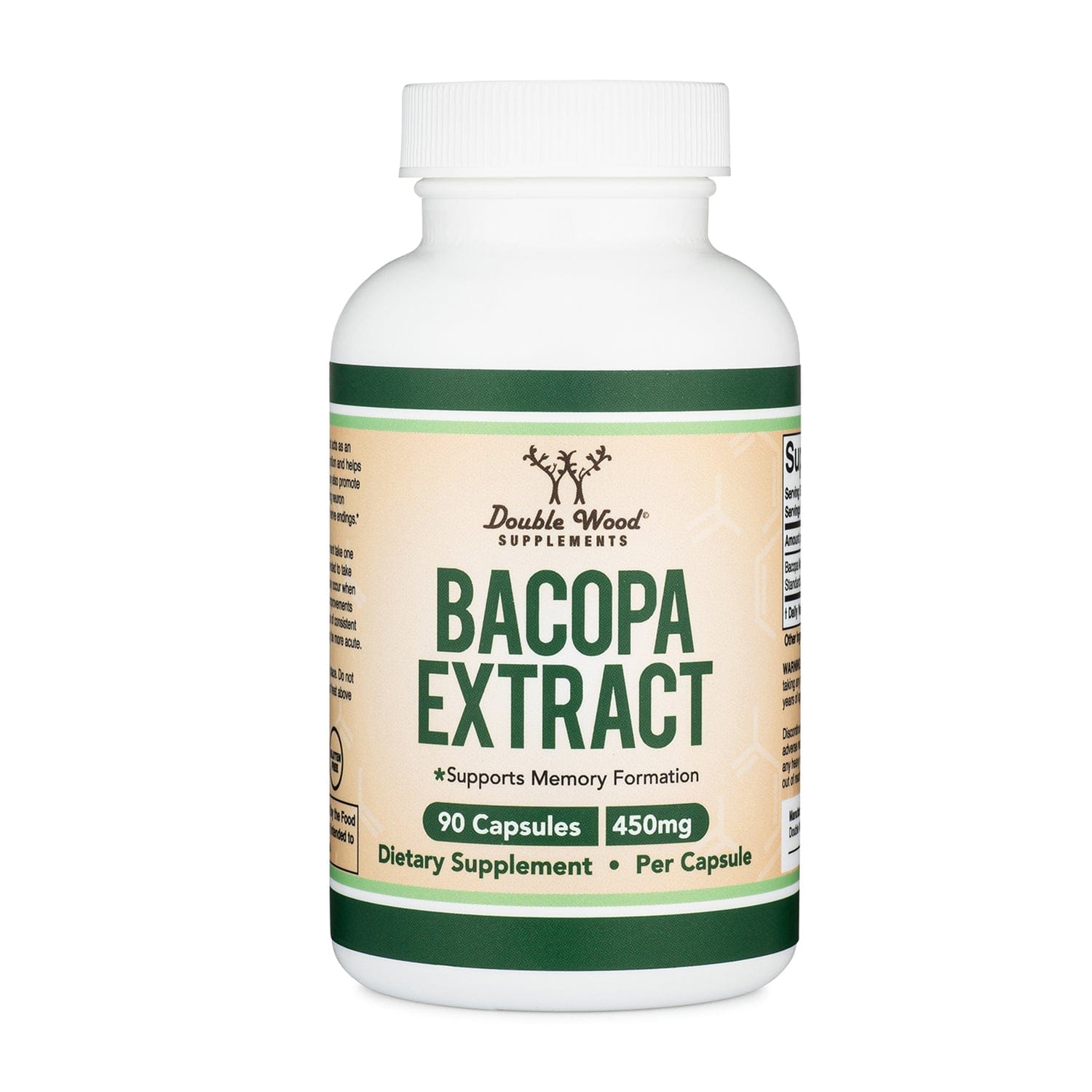Double Wood Bacopa Monnieri Extract - 90 x 450 mg capsules - Welzo