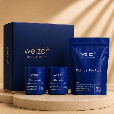 Welzo Ultra Purity Gut Reset Bundle — Akkermansia + L-Glutamine + Modified Citrus Pectin