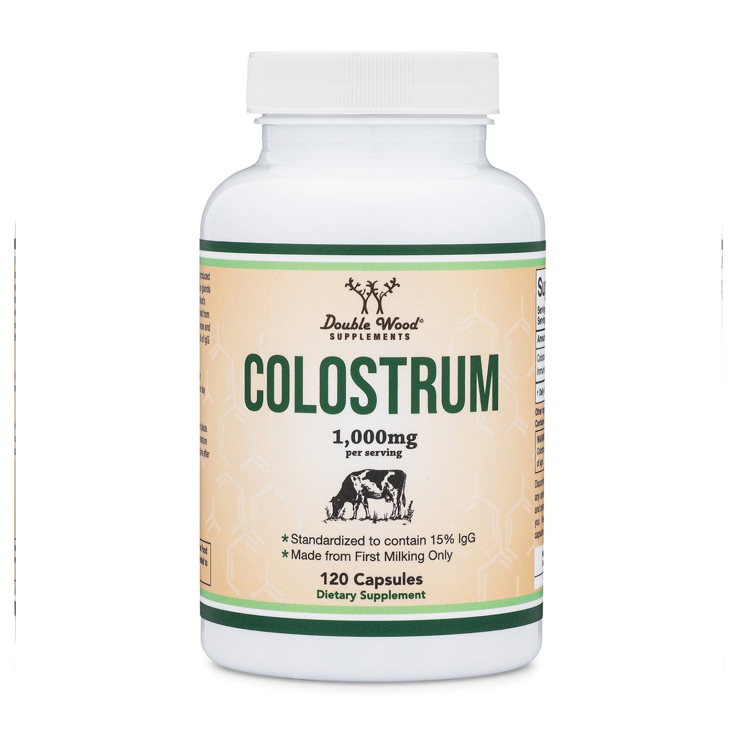 Double Wood Colostrum - 120 x 500 mg capsules - Welzo