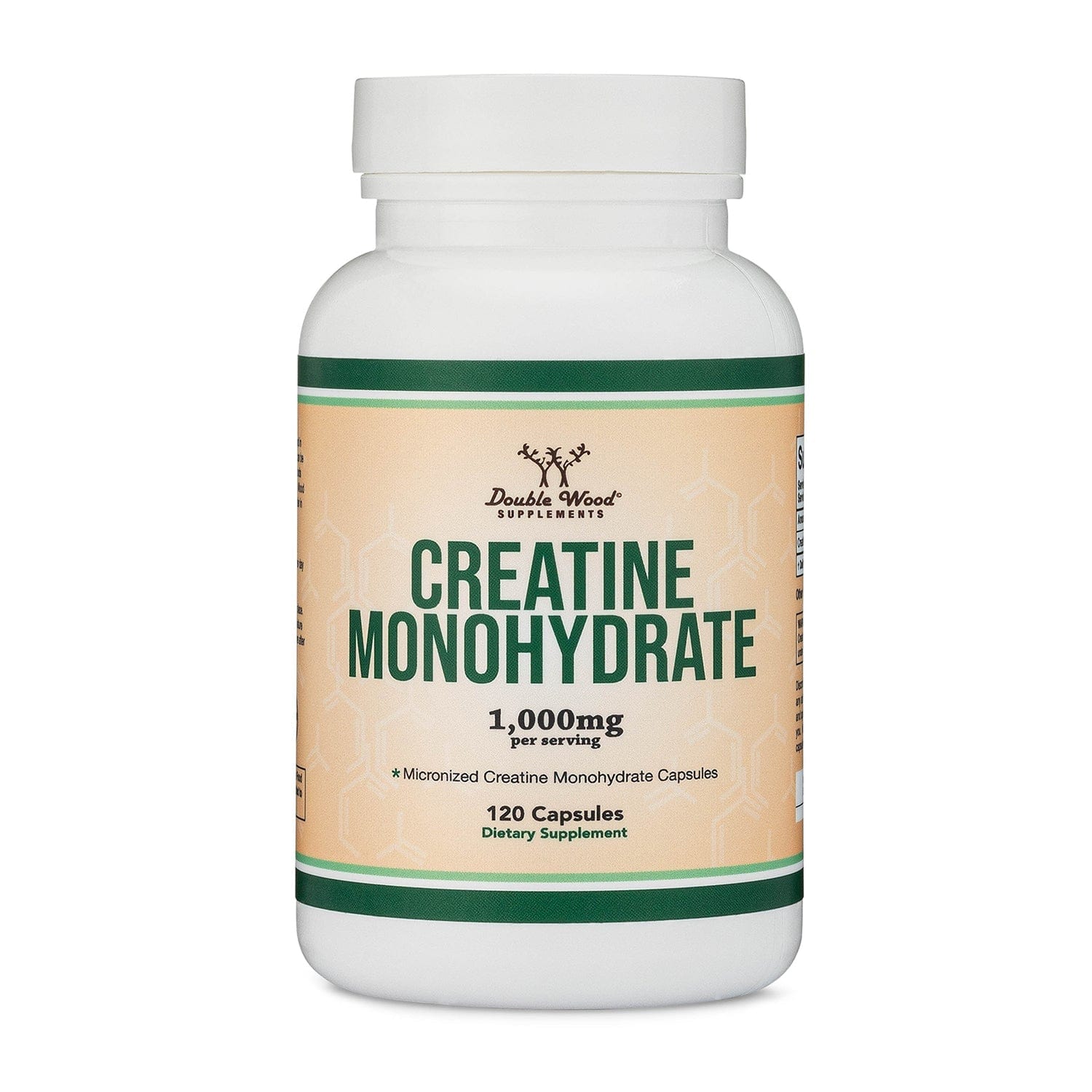 Double Wood Micronized Creatine Monohydrate - 120 x 500 mg capsules - Welzo