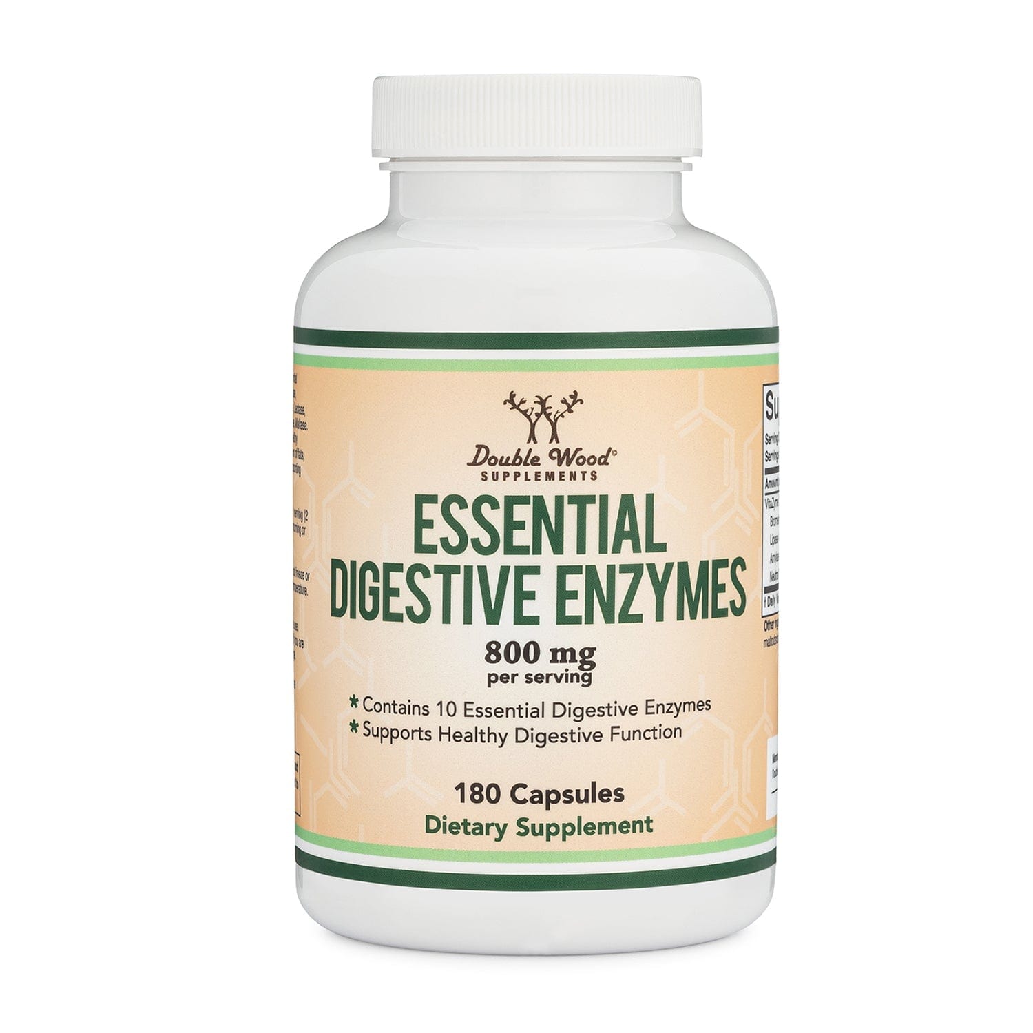 Double Wood Essential Digestive Enzymes - 180 x 400 mg capsules - Welzo