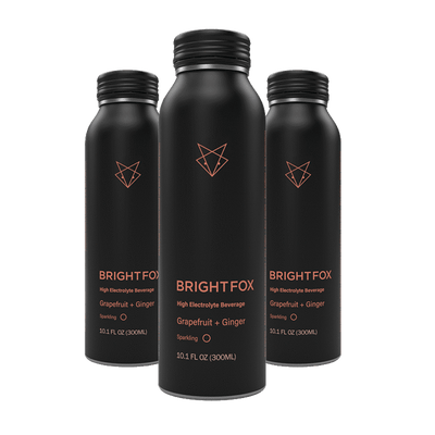 BRIGHTFOX Sparkling Electrolyte Beverage 12x300ml Grapefruit & Ginger