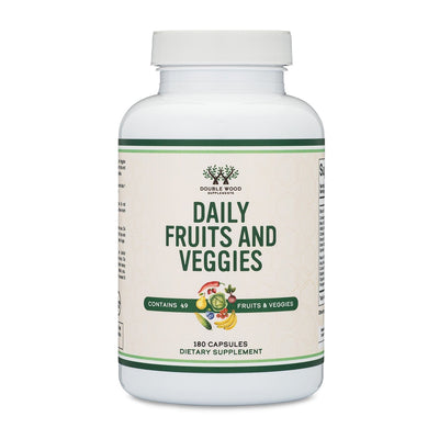 Double Wood Daily Fruits and Veggies - 180 x 500 mg capsules - Welzo