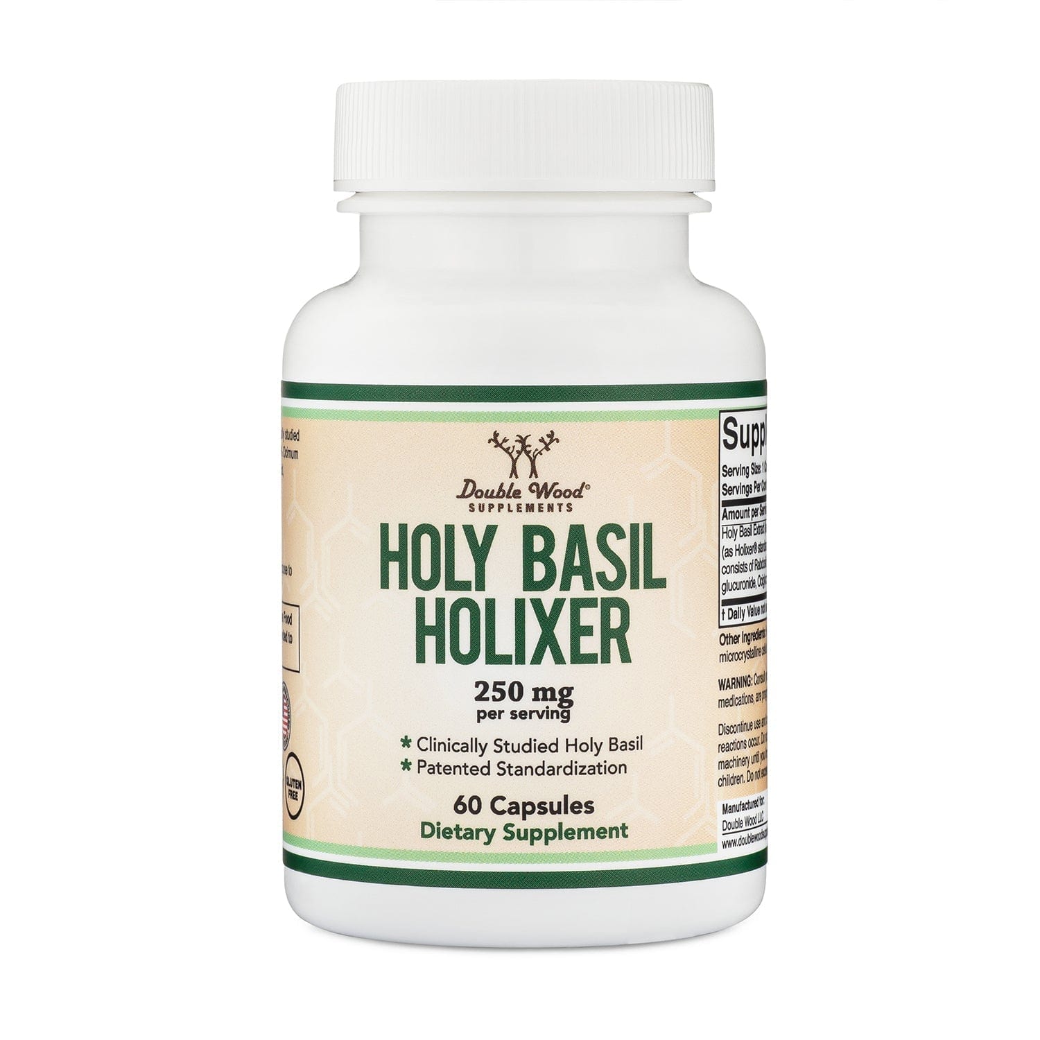 Double Wood Holixer Holy Basil Extract - 60 x 250 mg capsules - Welzo