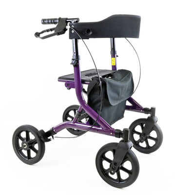 Zoom Plus X-Country All-Terrain Rollator with Seat, 9.8” Wheels & Lightweight Frame – Medium or Large