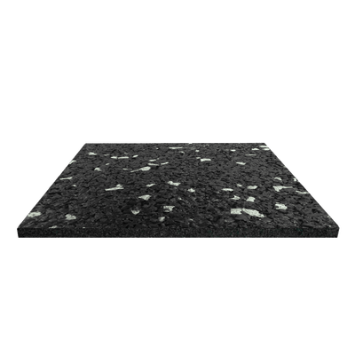 JORDAN Activ Square - Gym Flooring - Black Tile with green fleck 50cm x 50cm x 15mm - Welzo