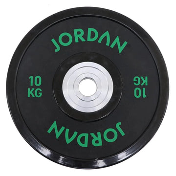 Jordan 10 kg Urethan -Wettbewerbsplatte - schwarz mit grüner Text