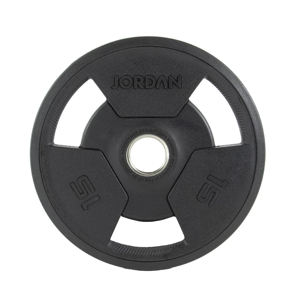 Piatto olimpico di Giordania da 15 kg di gomma Tri Grip