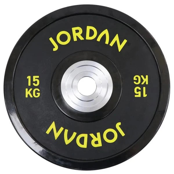 Plate da competizione uretano Jordan 15kg - nero con testo giallo