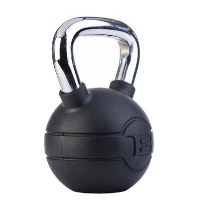 JORDAN 18kg Black rubber kettlebell with chrome handle (each)