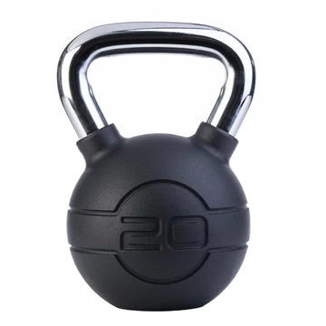 Jordan 20kg Black Rubber Rubber Kettlebell met chrome handgreep (elk)