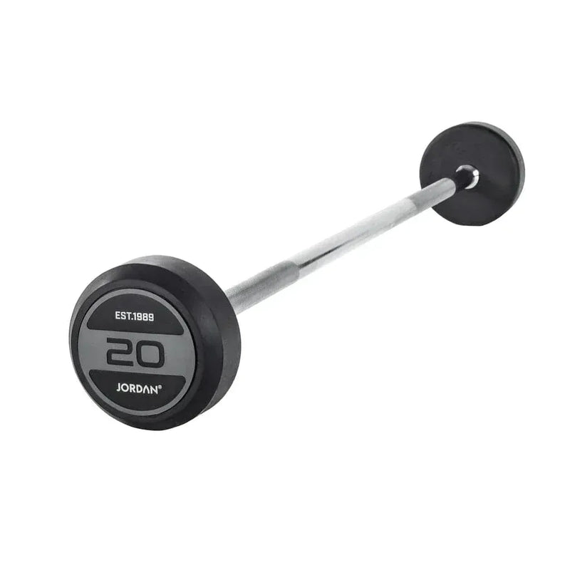 JORDAN 20kg Rubber Barbell - Straight Bar - Grey