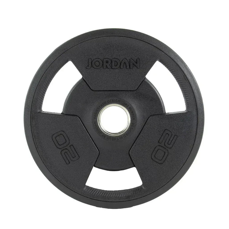 Jordan 20 kg de goma tri empuñadura placa olímpica