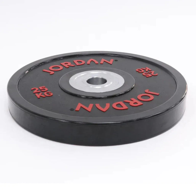 Jordan 25kg Plaque de compétition d'uréthane - noir avec texte rouge