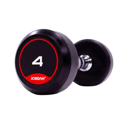 JORDAN 4kg Rubber Dumbbells (Pair) - Red