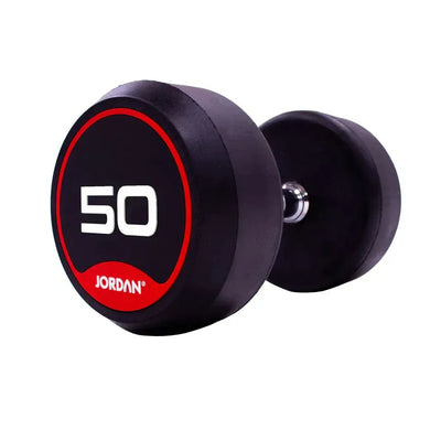 JORDAN 50kg Rubber Dumbbells (Pair) - Red