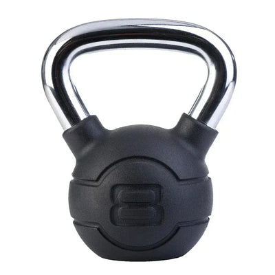 Jordan 8 kg schwarzer Gummi -Kettlebell mit Chromgriff (jeweils)