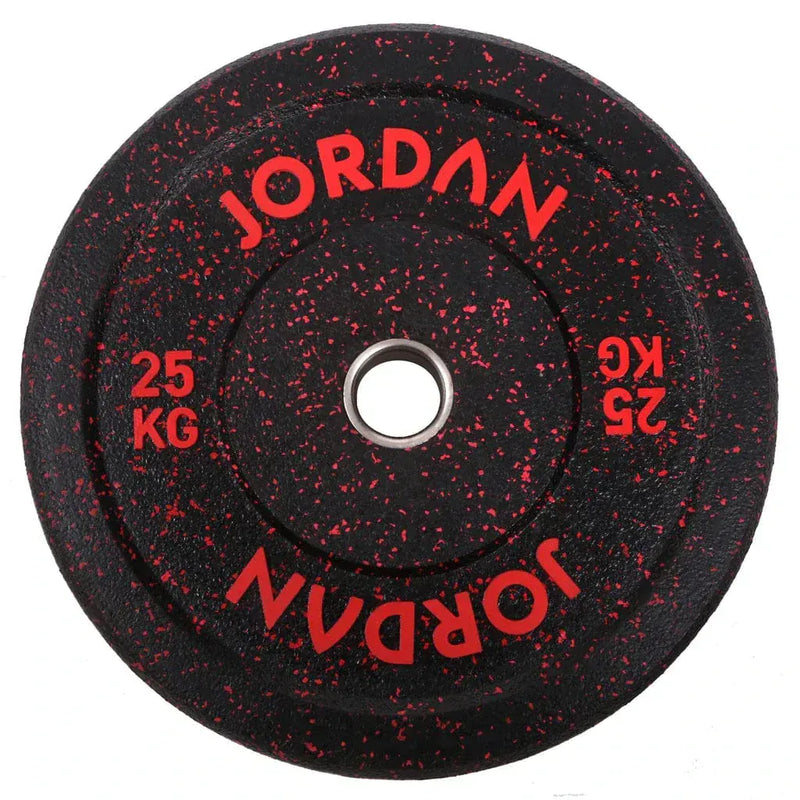 Jordan HG Fleck gekleurde rubberen bumperplaat 25kg - rood