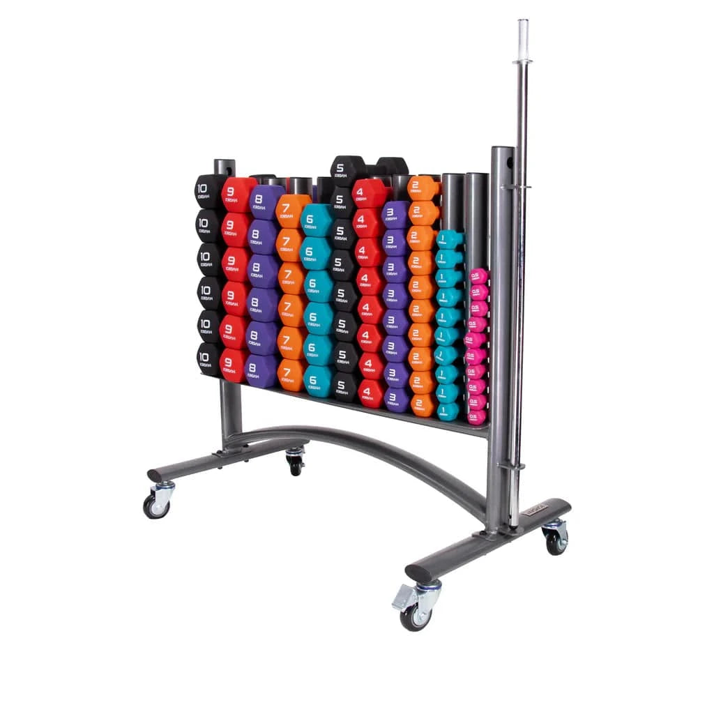 Jordan Neoprene Studio Dumbbells και Gray Rack (42 ζευγάρια 0.5-10kg)