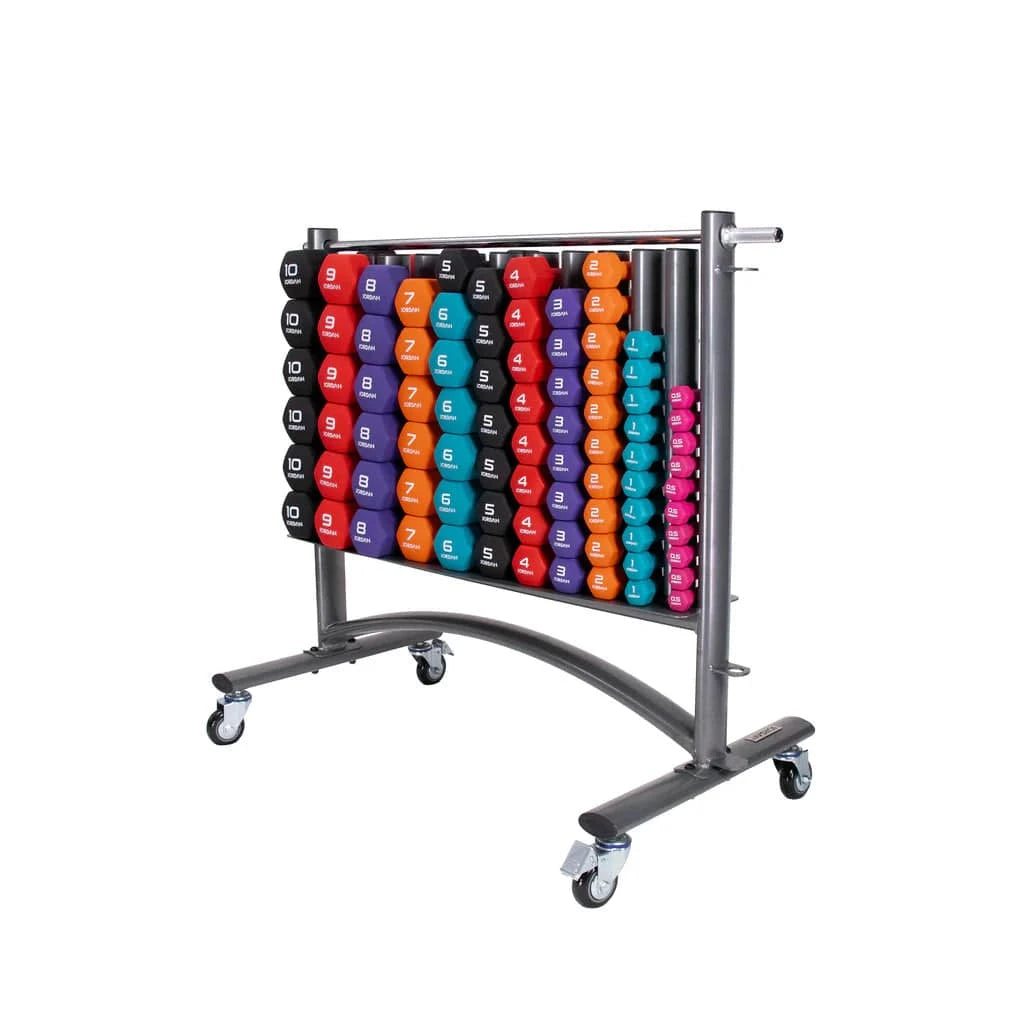 Jordan Neoprene Studio Dumbbells και Gray Rack (42 ζευγάρια 0.5-10kg)