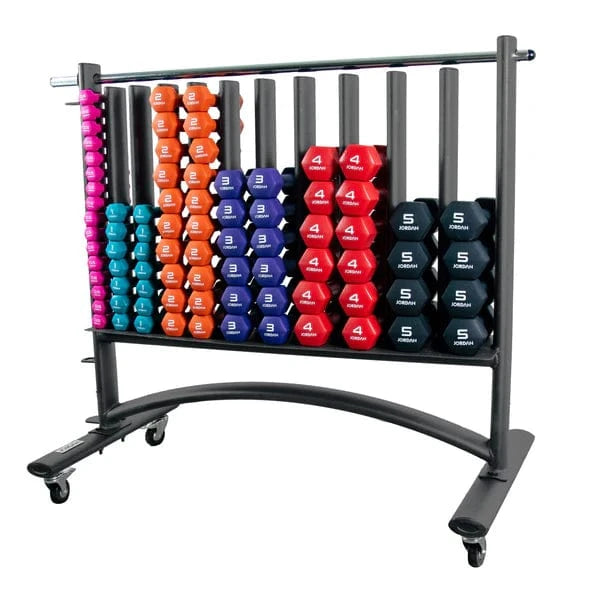Jordan Neoprene Studio Dumbbells και Gray Rack (42 ζεύγη 0.5-5kg)