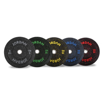 Jordan 100 kg zwarte rubberen bumperplaat set - 2x5kg, 2x10kg, 2x15kg, 2x20kg