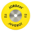 Plate da competizione in gomma calibrata da 15 kg di Jordan (giallo)