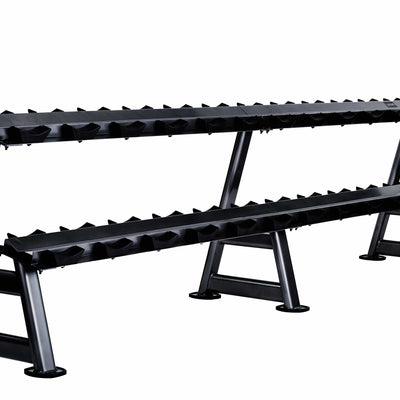 JORDAN 12 pair, 2 tier dumbbell rack with saddles, oval, Black - Welzo