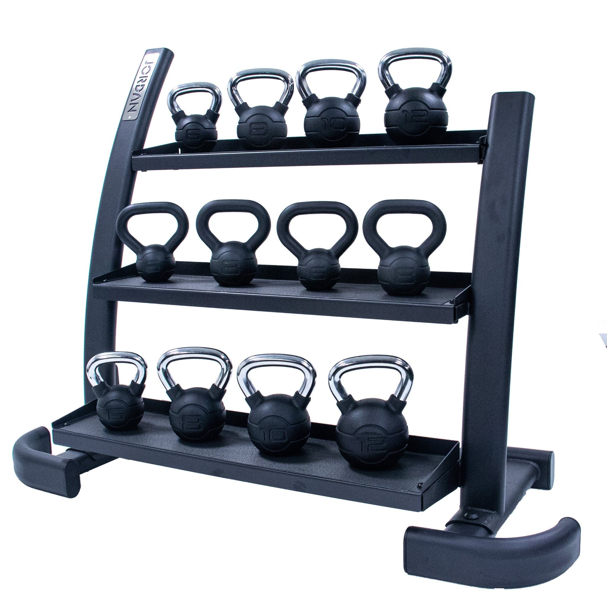 JORDAN Kettlebell Rack, 3 tier, Black     - Welzo