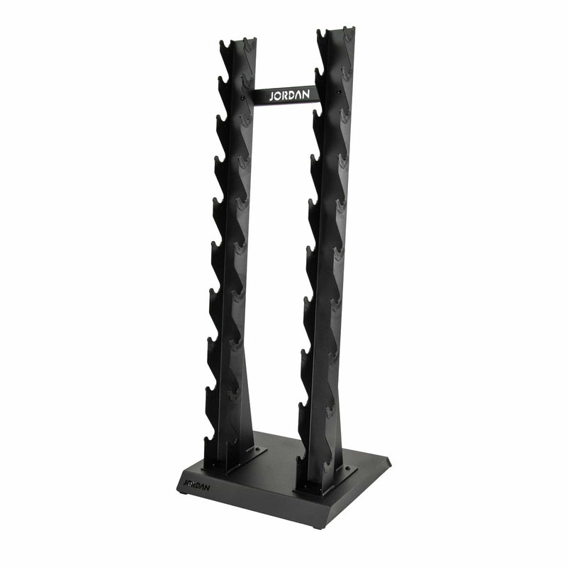 JORDAN 10 Pair Vertical Dumbbell Rack 2.5kg-25kg - Black - Welzo