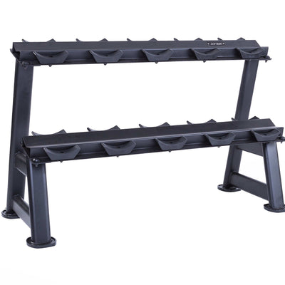 JORDAN 5 pair, 2 tier dumbbell rack with saddles, oval, Grey - Welzo