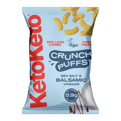KetoKeto Crunch Puffs 10x80g Sea Salt and Balsamic Vinegar
