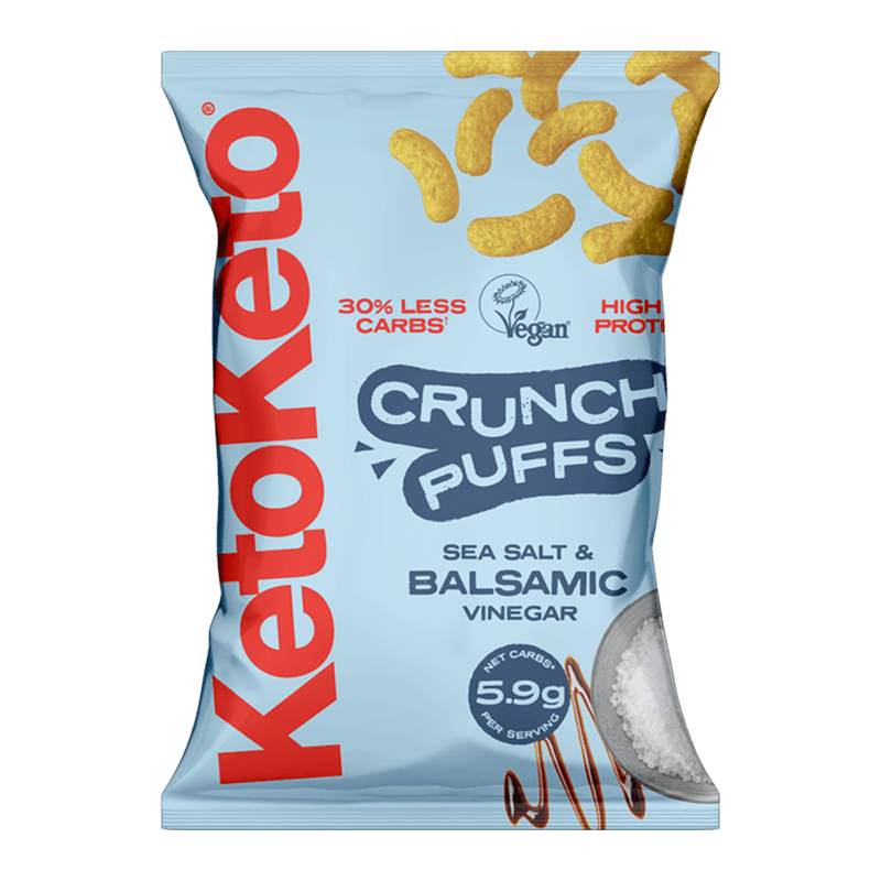 KetoKeto Crunch Puffs 10x80g Sea Salt and Balsamic Vinegar