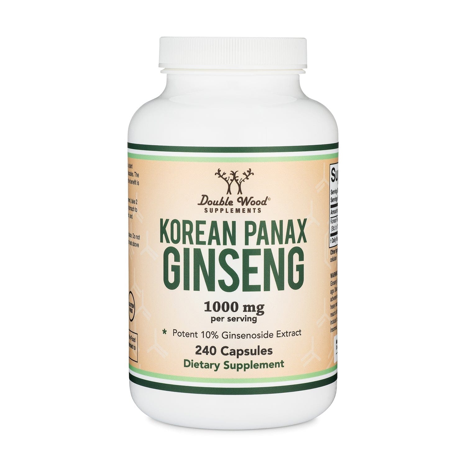 Double Wood Korean Panax Ginseng - 240 x 500 mg capsules - Welzo