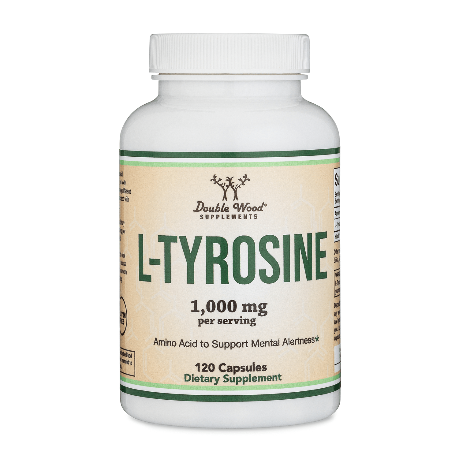 Double Wood L-Tyrosine - 120 x 500 mg capsules - Welzo