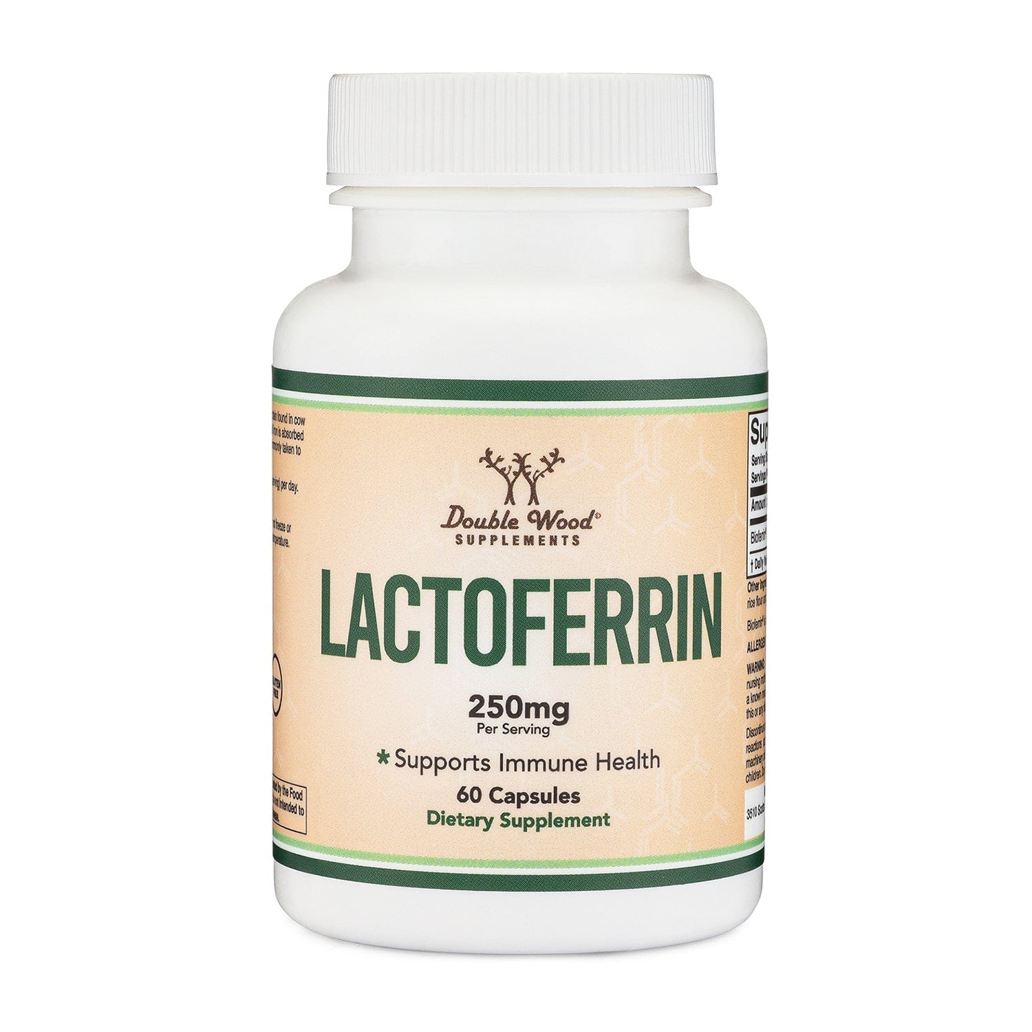 Double Wood Lactoferrin - 60 x 125 mg capsules - Welzo