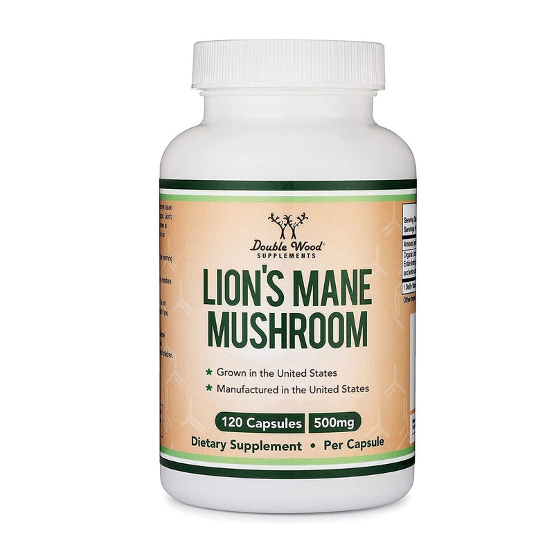 Double Wood Lion's Mane Mushroom - 120 x 500 mg capsules - Welzo