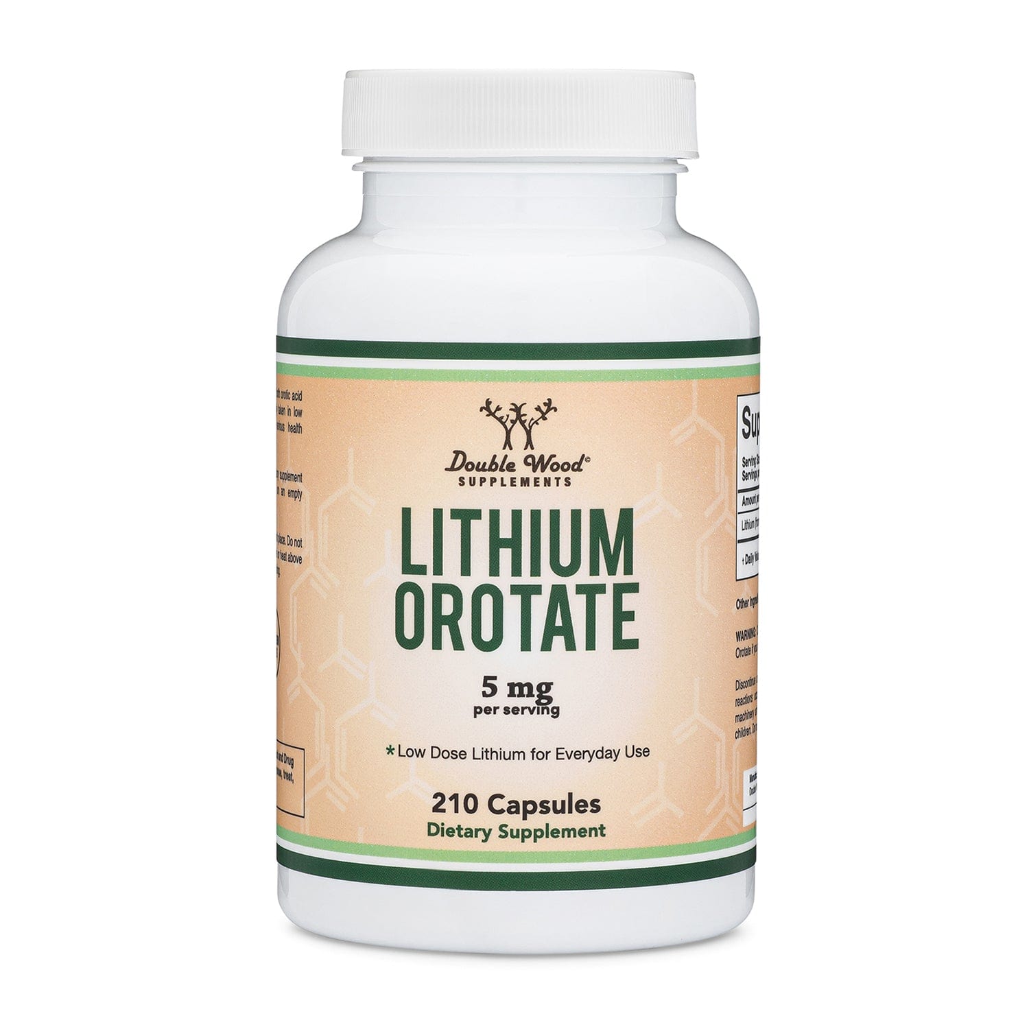 Double Wood Lithium Orotate - 210 x 5 mg capsules - Welzo